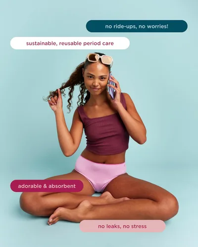 Vista 6 de saalt Bragas Menstruales para Adolescentes - Ropa Interior Menstrual a Prueba de Fugas para Chicas Adolescentes - Comodidad de Cobertura Completa