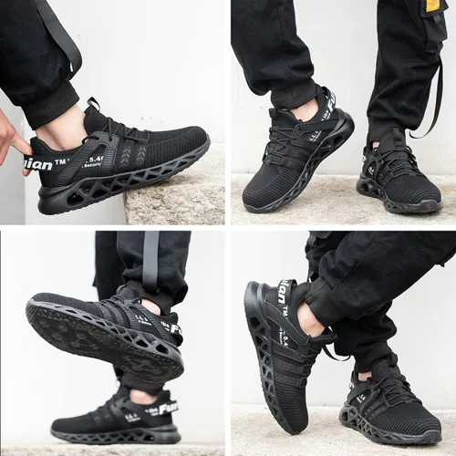 Vista 6 de Furuian Zapatos de punta de acero para hombres y mujeres cómodos tenis de acero para hombres zapatos de seguridad zapatos de trabajo antideslizantes
