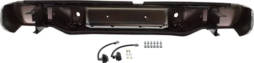 Vista 5 de Evan Fischer Parachoques paso para Nissan Frontier 2005-2019 Barra frontal y almohadillas de acero cromado para modelos sin agujeros de sensor