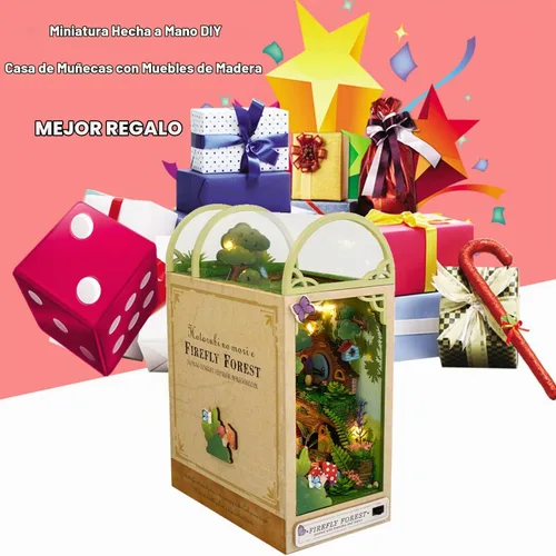 Vista 7 de Roroom Kit de Rincón de Libros DIY, Casa de Muñecas Booknook Inserto Decorativo para Estantería Callejón, Rompecabezas de Madera 3D con Inserto