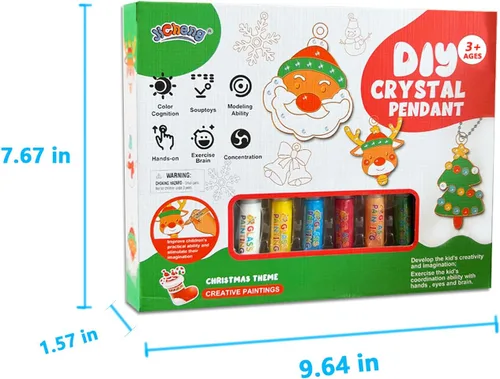 Vista 5 de Juego de manualidades y manualidades de pintura de cristal, kit de colgante de cristal para bricolaje, arte de pintura de ventana, kit de colgante