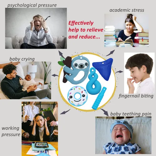 Vista 8 de Collar masticable, juguetes sensoriales para niños con autismo, paquete de 10