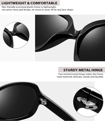Vista 4 de Joopin - Gafas de sol polarizadas grandes y modernas para mujer, lentes de sol de conducción, UV protectoras, grandes