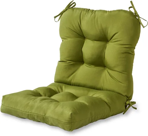 Vista 80 de Cojines para silla de exterior con bisagras, diseño de una sola pieza, cojín reversible para asiento y respaldo de patio con lazos, tela de Aloha
