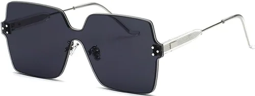 Vista 5 de J&L Glasses Gafas de sol de caramelo de color de lente transparente de una pieza sin montura de moda 1888 Ámbar