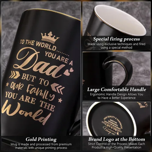 Vista 4 de Regalos para el día del padre de parte de hija, hijo, esposa, regalos de cumpleaños divertidos para marido, papá, nuevo papá, taza de café