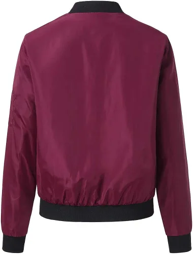 Vista 6 de YfiDSJFGJ Wowomen - Chaqueta ligera, de manga larga, con cremallera, estampado de traje de béisbol