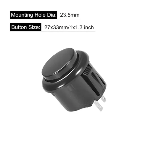 Vista 2 de Interruptor de botón momentáneo para juego pequeño para videojuegos arcade -0.906 innegro10 piezas