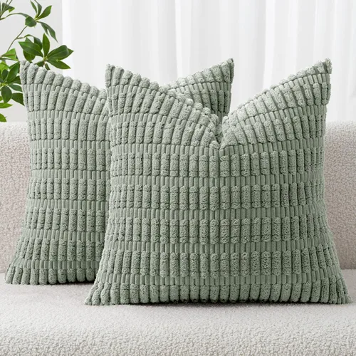 Vista 44 de MIULEE - Paquete de 2 fundas de cojín decorativas de corduroy, modernas y boho, suaves, con rayas, decoración del hogar, sofá, sala de estar, sillón