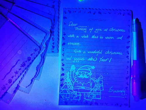 Vista 7 de SCStyle Bolígrafo de tinta invisible, 7 unidades, rotulador espía para escribir mensajes secretos, día de San Valentín, día de Pascua, Halloween