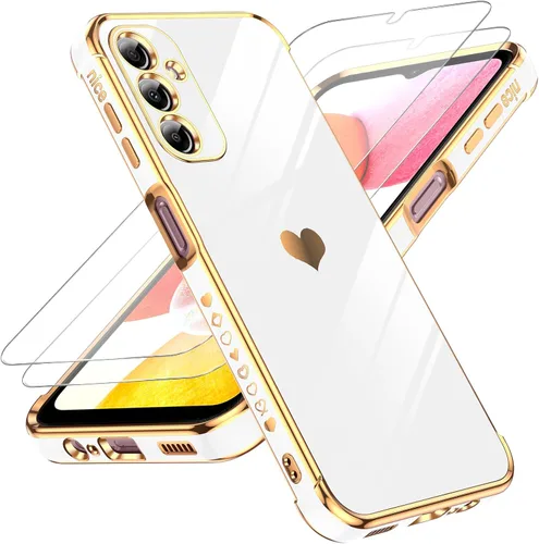 Vista 68 de LeYi Funda para Motorola-G 2025: Love Heart Plating Luxury, Negro