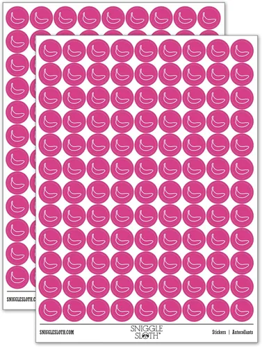 Vista 16 de Banana Fruit Outline 200+ pegatinas redondas - Acabado brillante - Tamaño de 0.50" - Negro