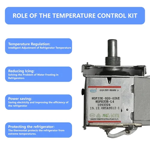 Vista 5 de M-ini Termostato de nevera, Termostato universal para refrigerador, 3 pines WDFE33B-L1 Control de temperatura para Haier Ronshen Kelon W-hirlpool