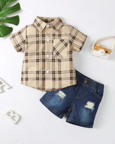 Vista 20 de Conjunto de ropa de verano para bebé y niño, camiseta de manga corta de algodón, pantalones cortos de dinosaurios, conjunto de ropa para niño
