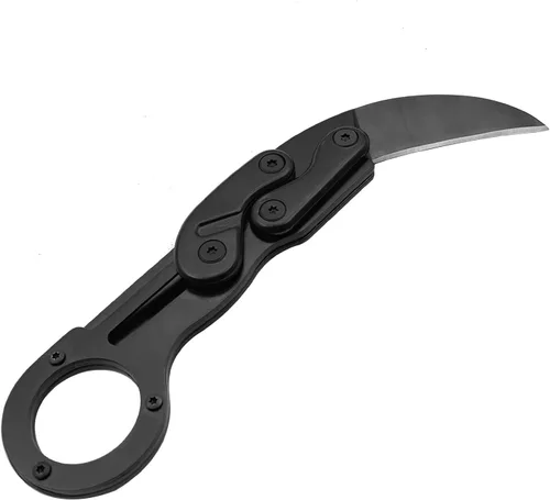 Vista 2 de Cuchillo de supervivencia al aire libre, mini, para camping, con mango de acero inoxidable, multifunción, táctico, para exteriores, herramientas
