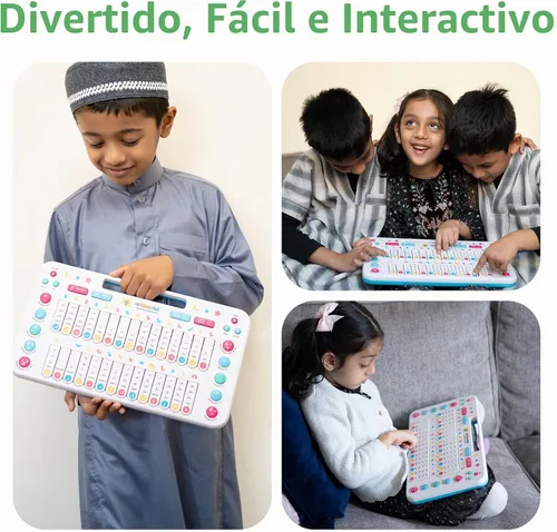 Vista 8 de My Salah Mat - Juguetes islámicos para niños - My Quran Pad - Juguete educativo para enseñar el alfabeto árabe para niños con palabras diarias