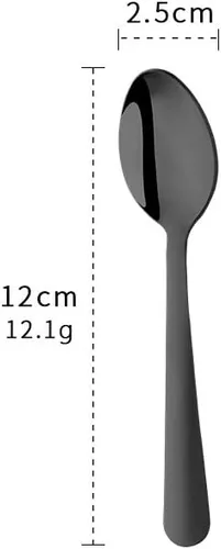 Vista 7 de Juego de 12 cucharas de café Demitasse de acero inoxidable, mini cuchara de 4.5 pulgadas, pequeñas cucharas de espresso para café, azúcar, postre