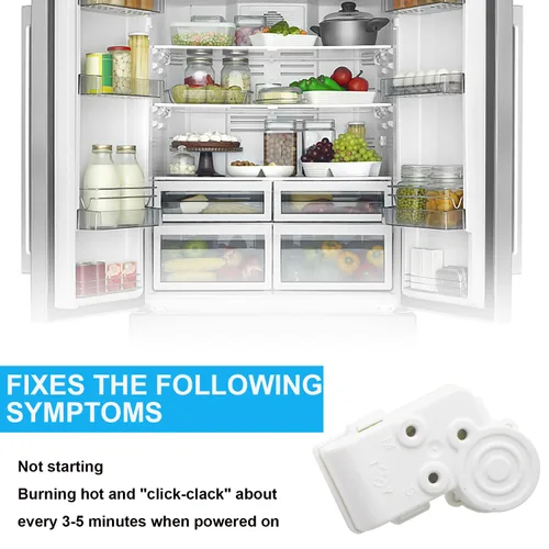 Vista 4 de Jingzan Paquete de 2 compresores de refrigerador de 2 pines, relé de arranque PTC, protector de carga para Danby Haier Midea Mini refrigerador