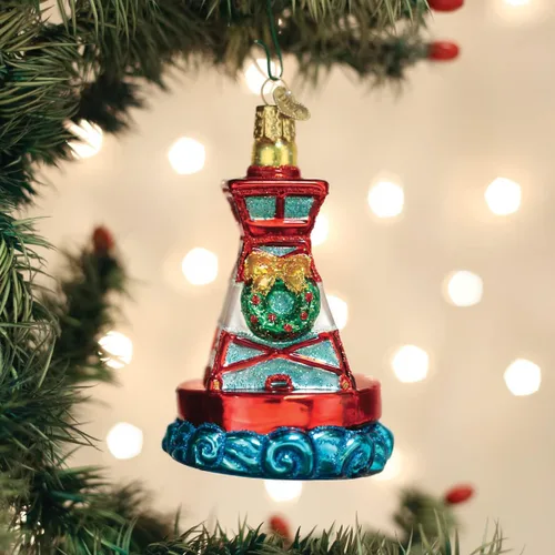 Vista 5 de Old World Christmas - Adorno de Navidad de boya festiva de vidrio soplado para árbol de Navidad, decoración festiva artesanal, colección náutica