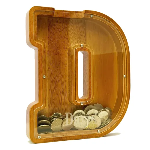 Vista 48 de Alcancía personalizada grande de madera con letras, alcancía de monedas, alcancía personalizada con nombre, puede usarse como regalo de Navidad