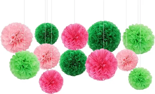 Vista 5 de Capesaro Pompones de Papel Dorado y Negro - 10", 12" Decoraciones de Papel Tisú para Decoración Colgante de Fiestas - Juego de 12 Piezas
