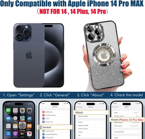 Vista 294 de Misscase Funda magnética con purpurina para iPhone 11 compatible con MagSafe, protección completa, delgada, a prueba de golpes, antiarañazos
