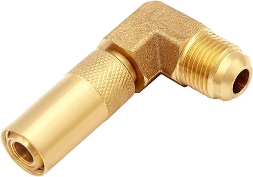 Vista 5 de Uenede Latón macizo de 3/8 pulgadas con rosca macho RV LP Propano, conexión y desconexión, codo de conversión para Blackstone de 17"/22" portátil