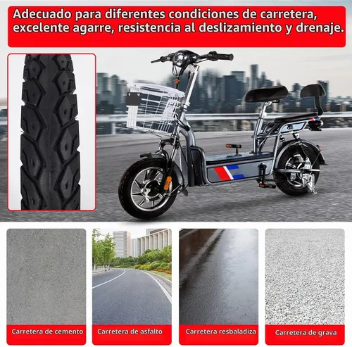 Vista 3 de Neumático sin cámara de 14 x 2.125, neumático eléctrico de bicicleta de 14 x 2.125 con válvula en ángulo para bicicleta plegable eléctrica de 14 1