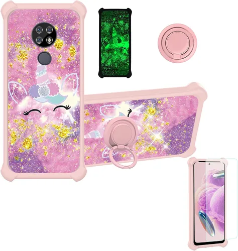 Vista 117 de jioeuinly JSF-DJS - Funda compatible con Nothing Phone 2a con protector de pantalla de vidrio templado, policarbonato duro + silicona suave, soporte
