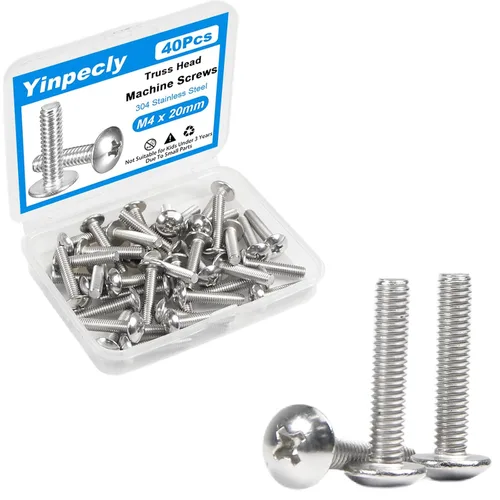 Vista 7 de 50 tornillos de máquina de cabeza de braguero M4 x 0.197 in, Phillips Drive