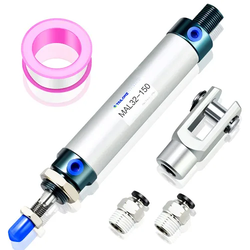 Vista 17 de TAILONZ PNEUMATIC Cilindro de Aire de 16mm Orificio 25mm Carrera de Doble Acción con Conector Y y 2 Piezas de Conexión de 6mm MAL16x25
