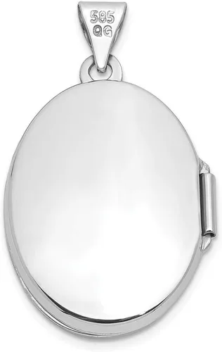 Vista 3 de Roy Rose Jewelry Medallón ovalado abovedado oro blanco de 14 quilates 1.142x0.827 in, Metal, No es una piedra preciosa