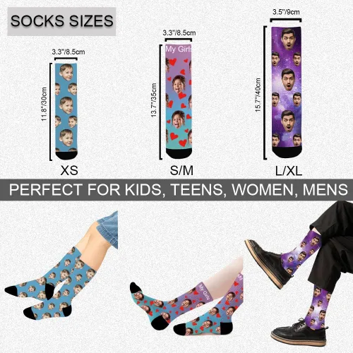Vista 5 de Jecivila Calcetines personalizados con foto, calcetines divertidos personalizados, imprime tu imagen, regalos divertidos personalizados para hombres