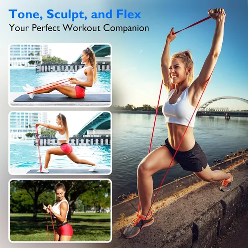 Vista 4 de FitBeast Resistance Bands Set, Pull Up Assist Bands for Strength Training, Powerlifting, Muscle Toning, Yoga, Mobility Exercises, Rehabilitation