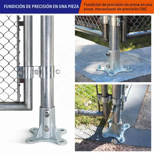 Vista 3 de 2Pack 2"(Actual: 1 7/8" DE) Soporte de base de poste de valla de eslabones de cadena con brida galvanizada