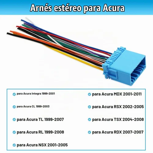 Vista 3 de Adaptador de mazo de cables de radio de coche de 20 pines para Aftermarket - Arnés de cableado estéreo compatible con Accord Civic CRV Odyssey