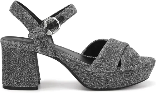 Vista 2 de Aerosoles Sandalias de tacón Cosmos para mujer, plateadas, 6, plateado