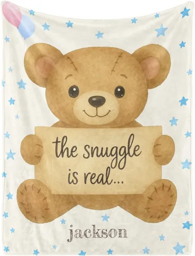 Vista 20 de Manta de bebé personalizada con nombre, manta de nombre personalizado para niños, mantas de franela suave en Pascua, regalos personalizados de bebé