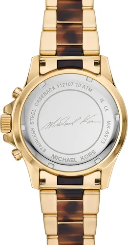 Vista 4 de Michael Kors Everest - Reloj cronógrafo de cuarzo de acero inoxidable, DoradoMarrón, Reloj de cuarzo