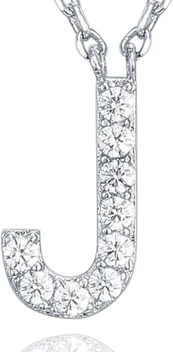 Vista 132 de PAVOI 14K White Gold Plated Cubic Zirconia Initial Necklace Letter Dainty Necklaces for Women