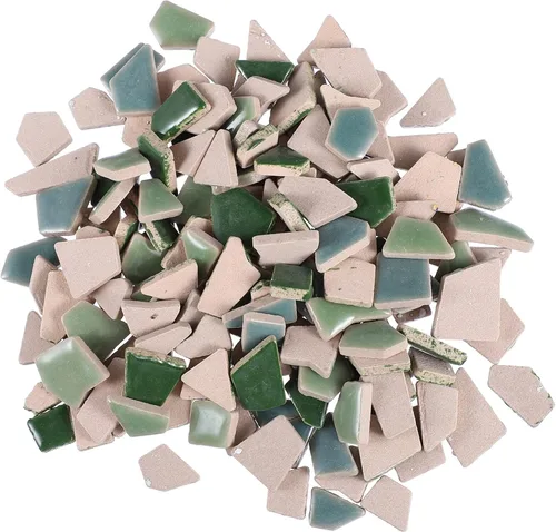 Vista 10 de HOMSFOU Azulejos de cerámica adhesivos azulejos de porcelana rotos irregulares Azulejos diminutos Piezas de vidrio de cristal para manualidades DIY