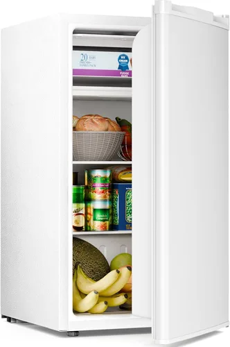 Vista 13 de Antarctic Star Mini refrigerador compacto con puerta reversible individual, estante de alambre, botón de descongelación