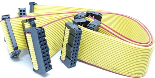 Vista 13 de Paquete de 5 conectores hembra IDC 2x10 20P 0.100 in 4.7 in 4 pulgadas, cable de cinta plano amarillo, filas dobles 20 pines paso FC F/F