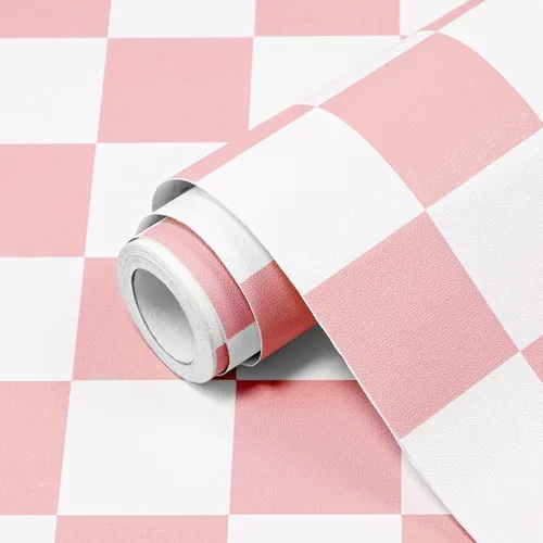 Vista 19 de Papel Adhesivo en Contacto Blanco y Negro en Mosaico a Cuadros, Papel Pintado Desmontable y Autoadhesivo en Lattice, Vinilo Impermeable en Rollo