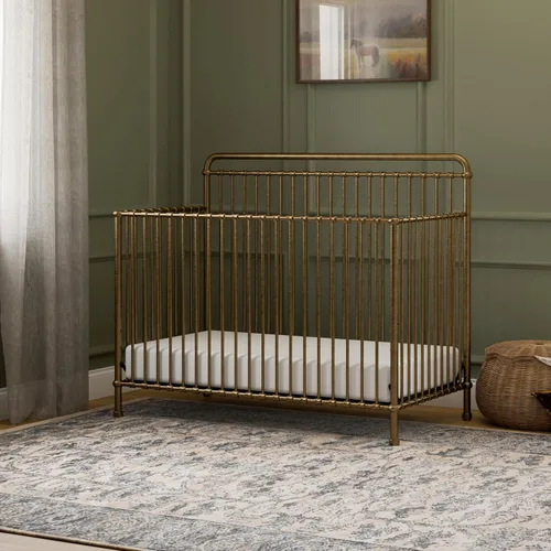 Vista 2 de NAMESAKE Winston - Cuna convertible de metal 4 en 1 en oro vintage, certificado Greenguard Gold