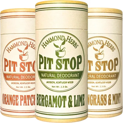 Vista 13 de Desodorante PIT STOP - Sin aluminio, sin plástico, control de olores totalmente natural, paquete de 3 (hierba limón y menta)