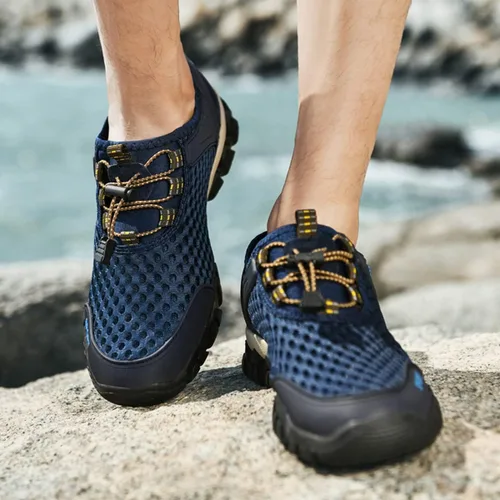 Vista 7 de RUMPRA Zapatos de agua para hombre, de secado rápido, para natación, río, playa, para atletismo, senderismo, barco, pesca, buceo, surf