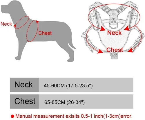 Vista 3 de Nuevo arnés de cuero suave para perro, pechera grande de Pitbull Mastín Boxer para 26 ~ 34 pulgadas ajustable (leopardo rosa)