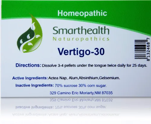 Vista 2 de Vértigo-30. Mareos, pérdida de equilibrio, equilibrio del oído interno. Fórmula homeopática.