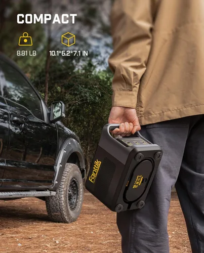 Vista 8 de Fanttik Inflador de neumáticos X9 ultra portátil para camioneta, RV Bomba de aire 3 en 1, estación de energía, linterna Inflador 6 veces más